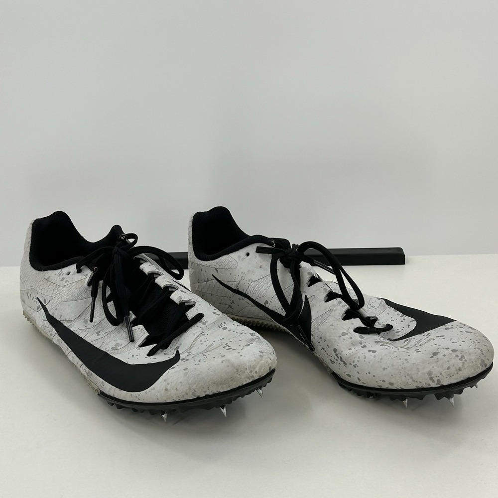 Nike Track & Field Spikes White Black Size 11 Sprint Running Shoes  Bag & Tool